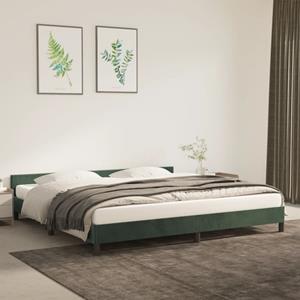 VidaXL Bedframe met hoofdeinde fluweel donkergroen 200x200 cm