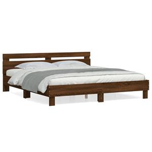 VidaXL Bedframe met hoofdeinde bewerkt hout bruineikenkleur 180x200 cm