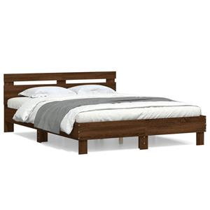 VidaXL Bedframe met hoofdeinde bruin eikenkleur 150x200 cm