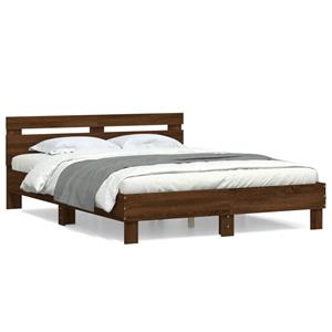 VidaXL Bedframe met hoofdeinde bewerkt hout bruineikenkleur 140x200 cm