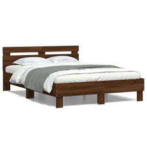 VidaXL Bedframe met hoofdeinde bewerkt hout bruineikenkleur 120x200 cm