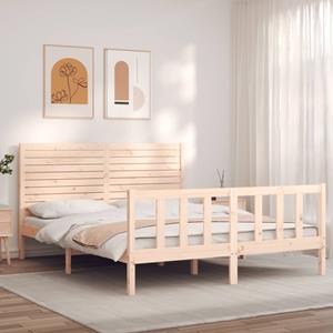 VidaXL Bedframe met hoofdbord massief hout 160x200 cm