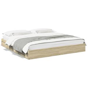 VidaXL Bedframe met lades bewerkt hout sonoma eikenkleurig 200x200 cm