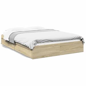 VidaXL Bedframe met lades bewerkt hout sonoma eikenkleurig 160x200 cm