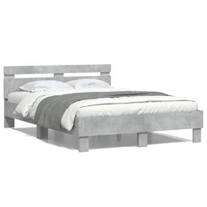 VidaXL Bedframe met hoofdeinde bewerkt hout betongrijs 120x190 cm