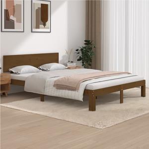 VidaXL Bedframe massief grenenhout honingbruin 140x200 cm