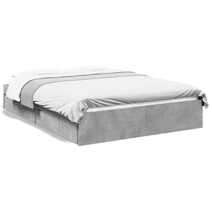 VidaXL Bedframe met lades bewerkt hout betongrijs 135x190 cm