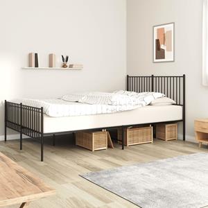 VidaXL Bedframe met hoofd- en voeteneinde metaal zwart 160x200 cm