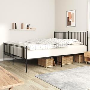 VidaXL Bedframe met hoofd- en voeteneinde metaal zwart 180x200 cm