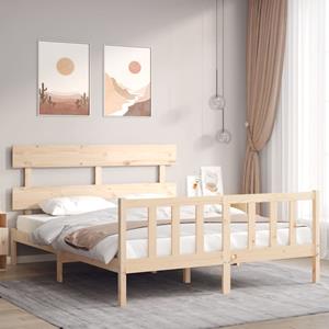 VidaXL Bedframe met hoofdbord massief hout 160x200 cm