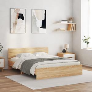 VidaXL Bedframe met hoofdeinde sonoma eikenkleurig 140x190 cm