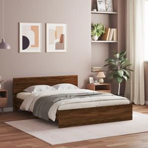 VidaXL Bedframe met hoofdeinde bruin eikenkleur 140x190 cm