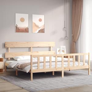 VidaXL Bedframe met hoofdbord massief hout 200x200 cm