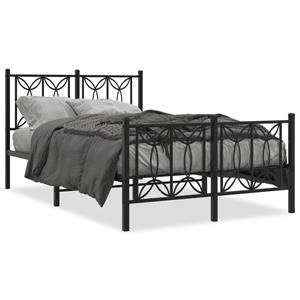 VidaXL Bedframe met hoofd- en voeteneinde metaal zwart 120x190 cm