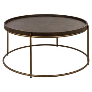 Richmond Interiors Richmond Ronde Salontafel Zillon Leder, 90cm - Bruin