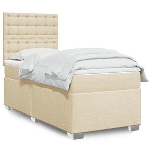 VidaXL Boxspring met matras stof crèmekleurig 80x200 cm