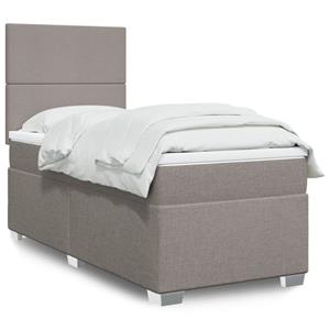 VidaXL Boxspring met matras stof taupe 90x200 cm