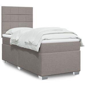 VidaXL Boxspring met matras stof taupe 100x200 cm