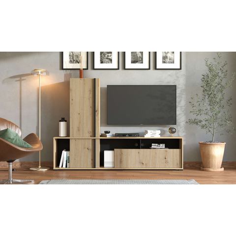 INOSIGN Wandmeubel Chania, 195 cm, inkl. TV Board und Highboard (complete set)