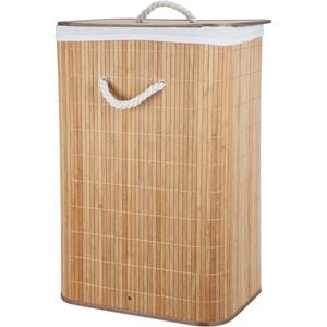 Storage Solutions Wasmand - bamboe hout - met deksel - rechthoekig - naturel - x 30 x 60 cm - 70 liter -