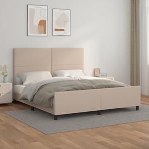 VidaXL Bedframe met hoofdbord kunstleer cappuccinokleurig 160x200 cm