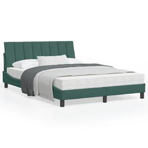 VidaXL Bedframe met hoofdeinde fluweel donkergroen 120x200 cm