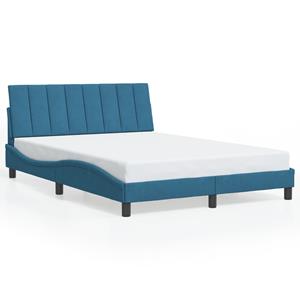 VidaXL Bedframe met hoofdeinde fluweel blauw 120x200 cm