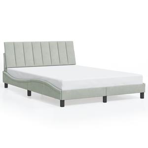 VidaXL Bedframe met hoofdeinde fluweel lichtgrijs 140x190 cm