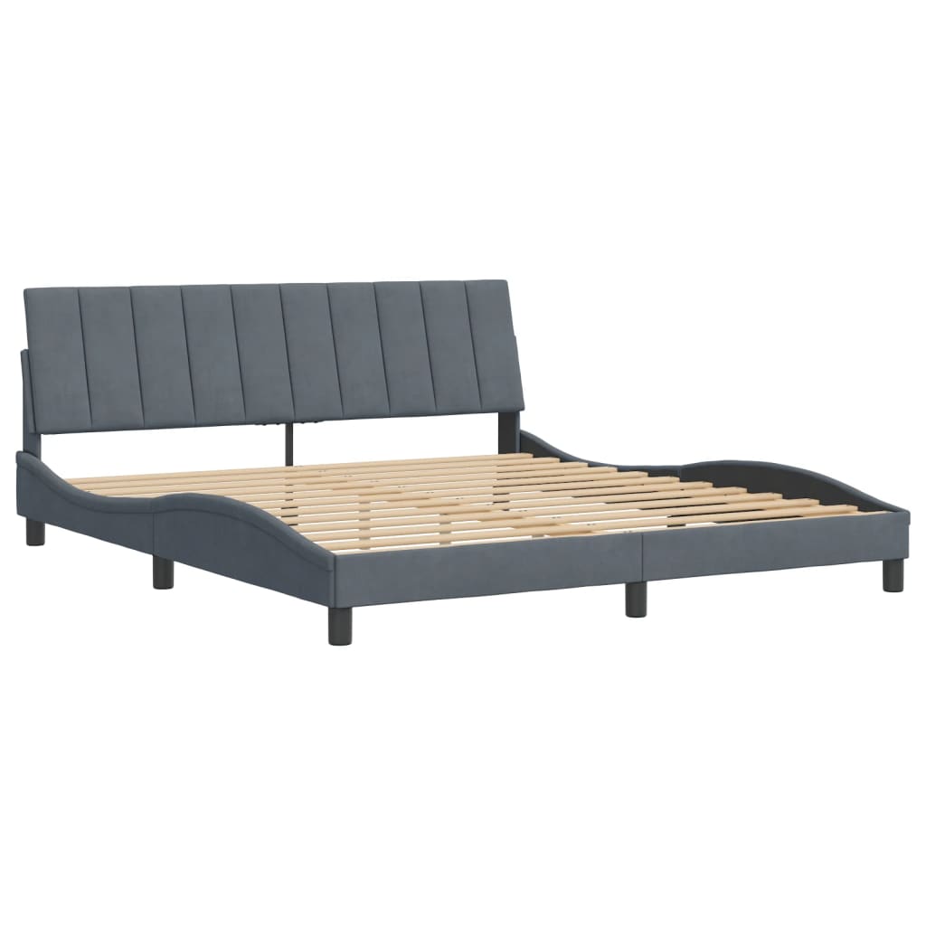 vidaXL Bedframe zonder matras 180x200 cm fluweel donkergrijs