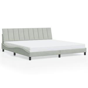 VidaXL Bedframe met hoofdeinde fluweel lichtgrijs 200x200 cm