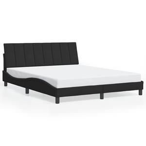 VidaXL Bedframe met LED-verlichting fluweel zwart 160x200 cm