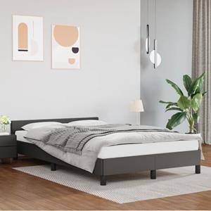 VidaXL Bedframe met hoofdbord kunstleer grijs 120x200 cm