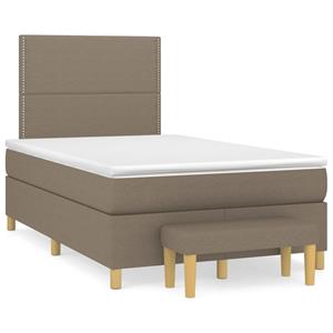 VidaXL Boxspring met matras stof taupe 120x190 cm