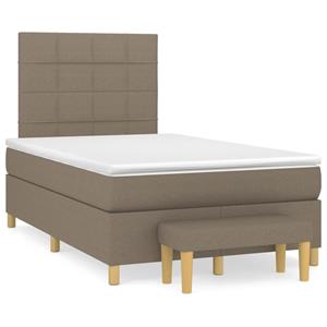 VidaXL Boxspring met matras stof taupe 120x190 cm