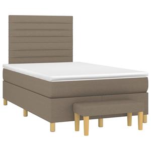 VidaXL Boxspring met matras stof taupe 120x190 cm