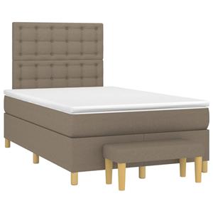 VidaXL Boxspring met matras stof taupe 120x190 cm