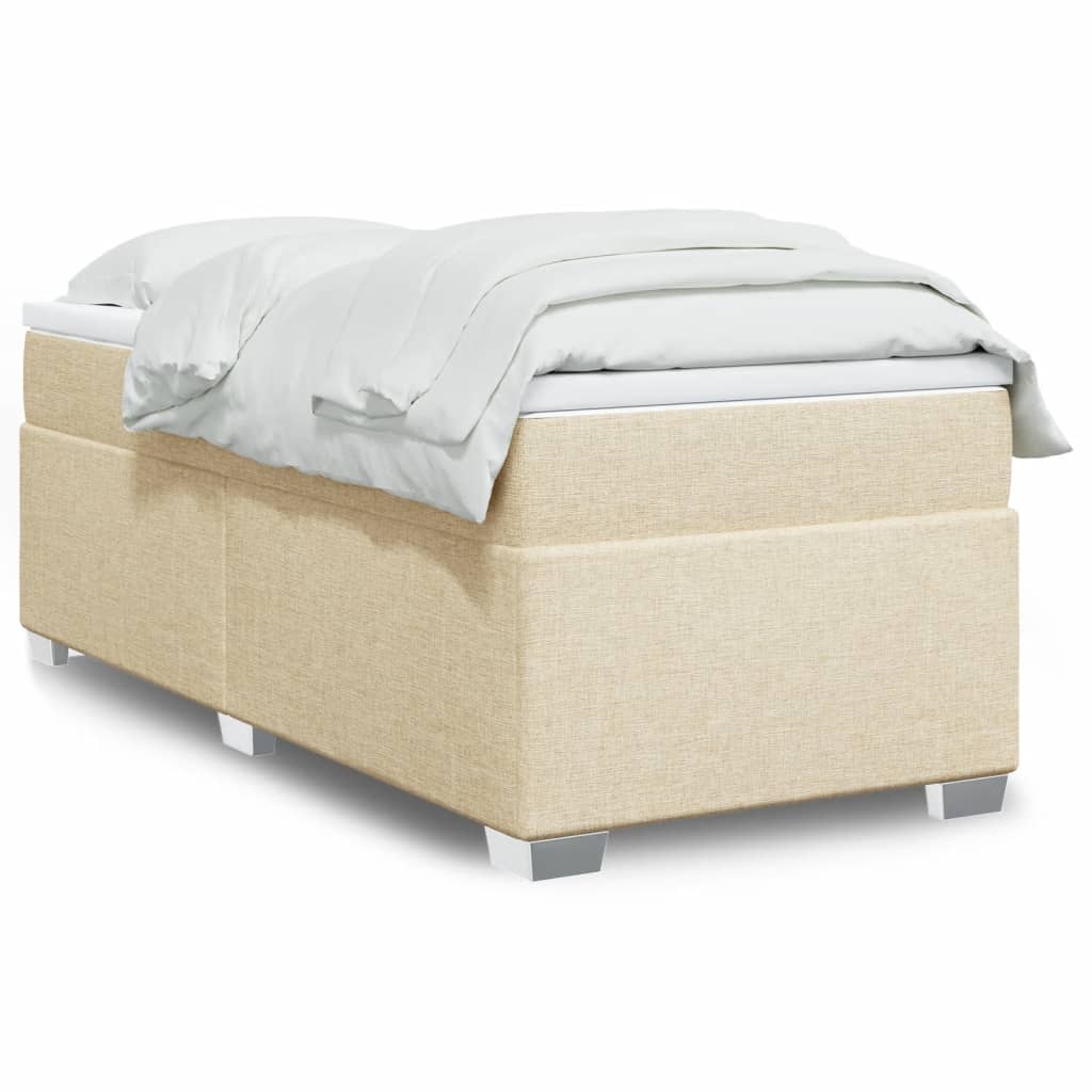 VidaXL Boxspring met matras stof crèmekleurig 80x200 cm