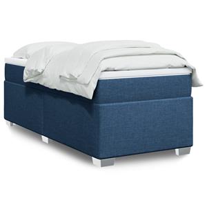 VidaXL Boxspring met matras stof blauw 80x200 cm