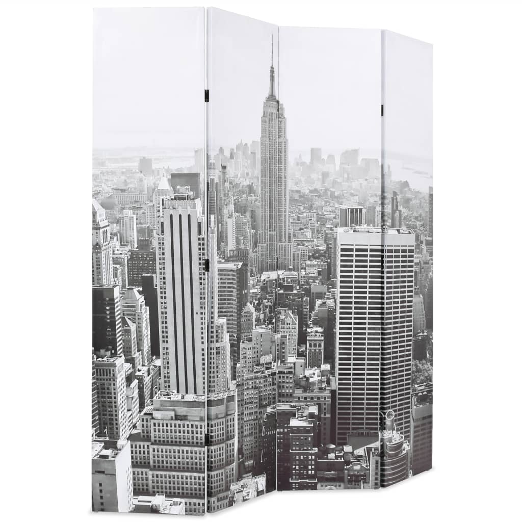 vidaXL Kamerscherm New York bij daglicht 160x170 cm zwart en wit