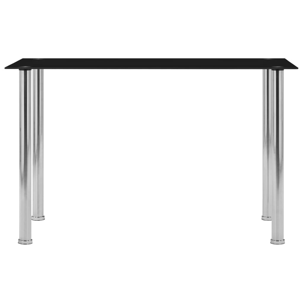 vidaXL Eettafel 120x60x75 cm gehard glas zwart