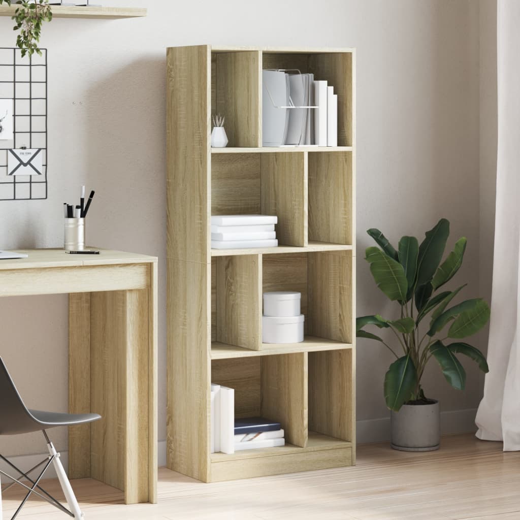 vidaXL Boekenkast 57x28,5x141 cm bewerkt hout sonoma eikenkleurig