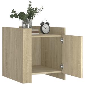 vidaXL Nachtkastje 45x50x50 cm bewerkt hout sonoma eikenkleurig