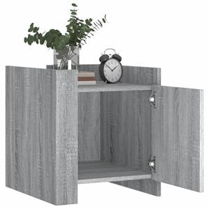 vidaXL Nachtkastje 45x50x50 cm bewerkt hout grijs sonoma eikenkleurig