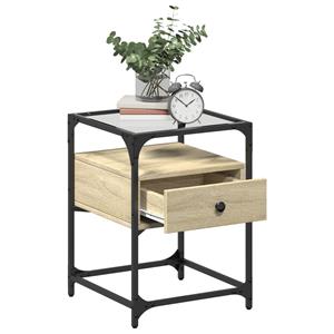 vidaXL Nachtkastjes 2 st 40x40x55 cm bewerkt hout sonoma eikenkleurig