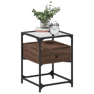 vidaXL Nachtkastjes 2 st 40x40x55 cm bewerkt hout bruin eikenkleurig