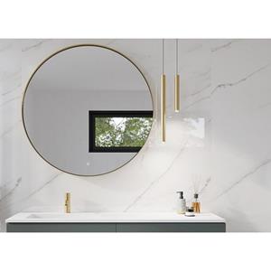 HR Badmeubelen Rondo 2.0 Spiegel - frame goud - 80cm- dimbaar - LED - spiegelverwaming 75820184