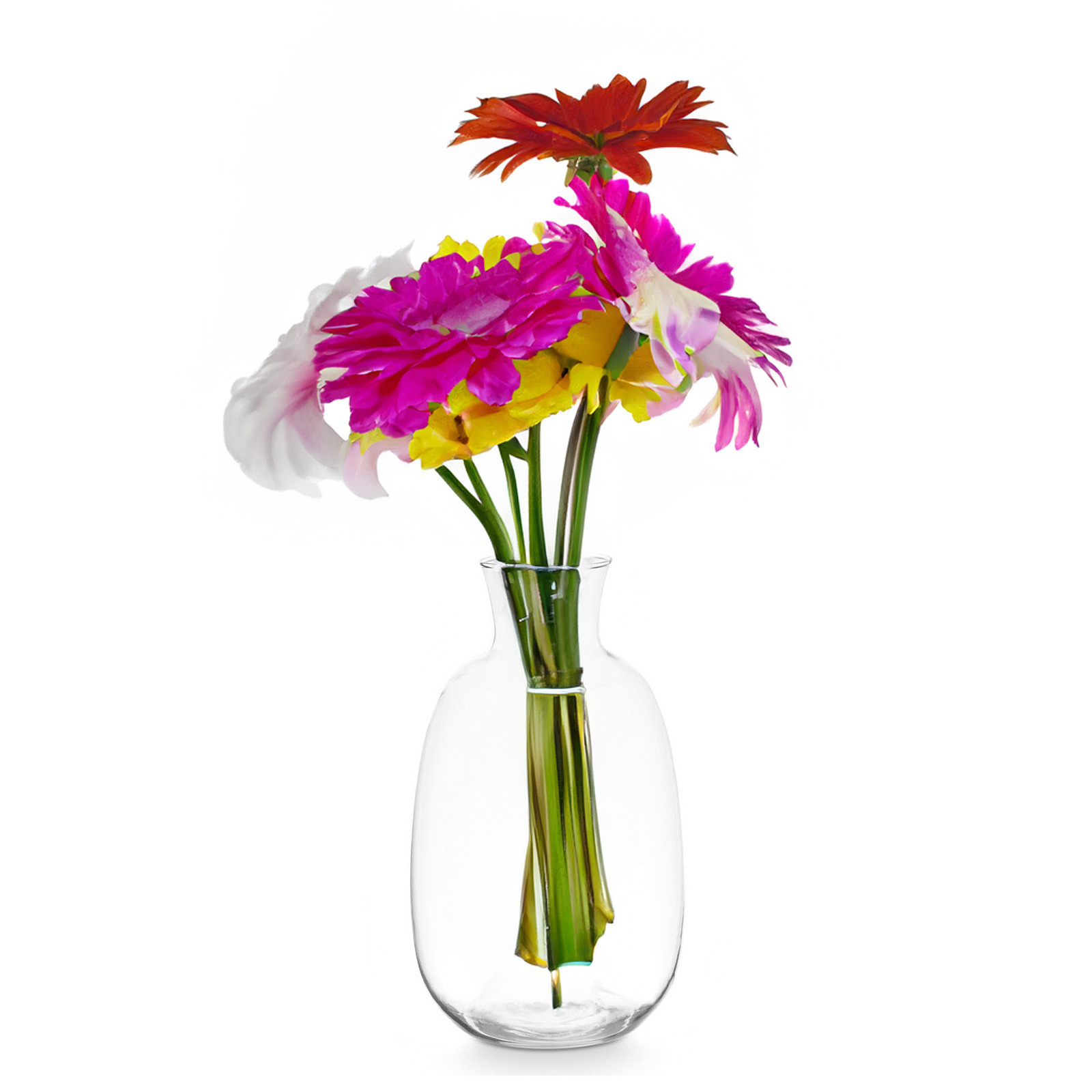 Giftdecor Bloemenvaas Crystal - luxe deco glas - helder transparant - D21 x H36 cm - ovale bol vaas -