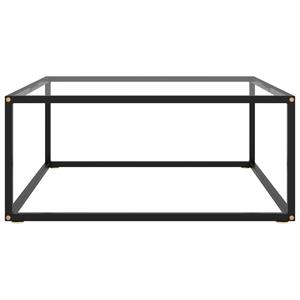 vidaXL Salontafel met gehard glas 80x80x35 cm zwart