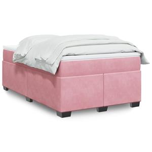 VidaXL Boxspring met matras fluweel roze 120x200 cm