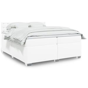 VidaXL Boxspring met matras kunstleer wit 200x200 cm